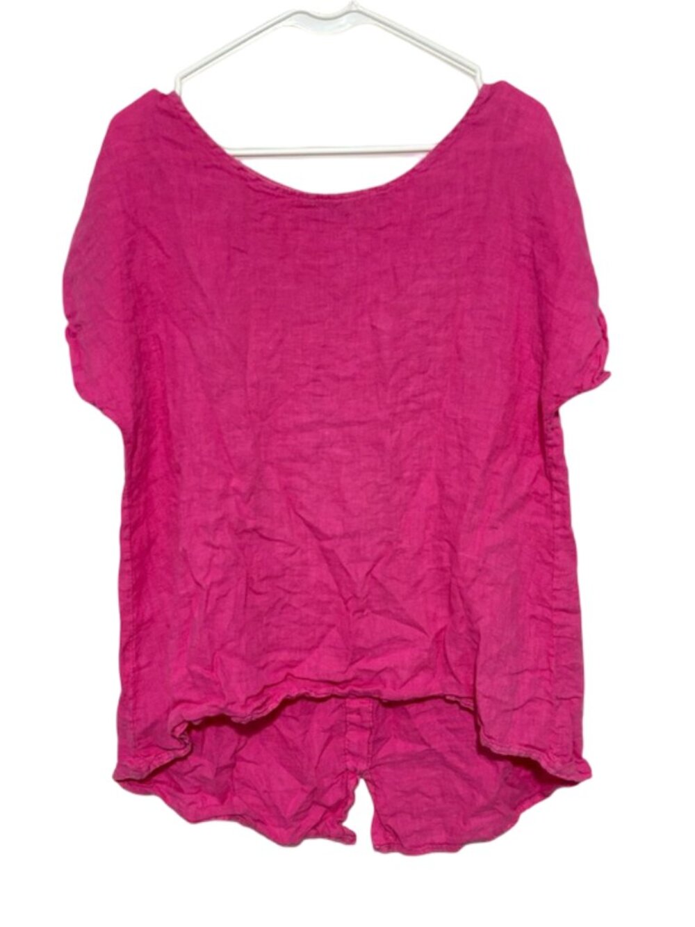 Terzo Millennio Made in Italy Pink Linen Blouse Size Large